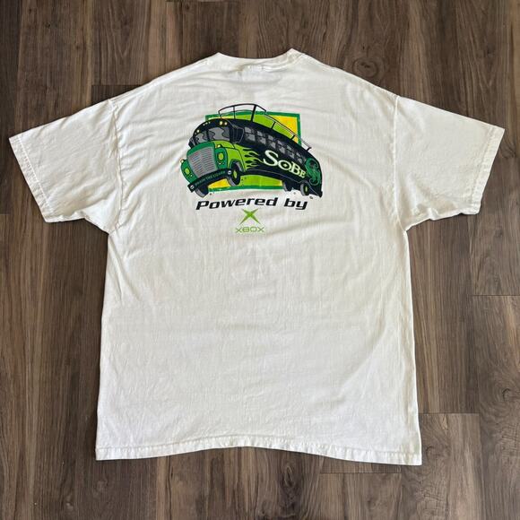 Vintage Sobe Drink Love Bus Tour XBOX T-Shirt Size XL White 2001 RARE PROMO - Picture 1 of 7